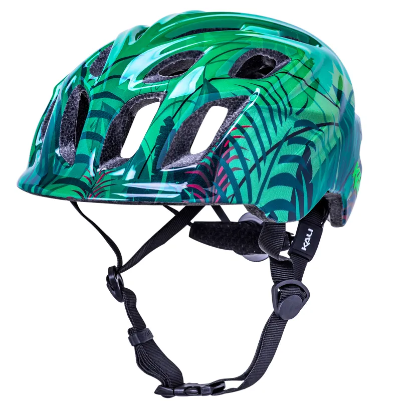 Kali Chakra Child Lighted Kids Helmet in Jungle/Gloss Green