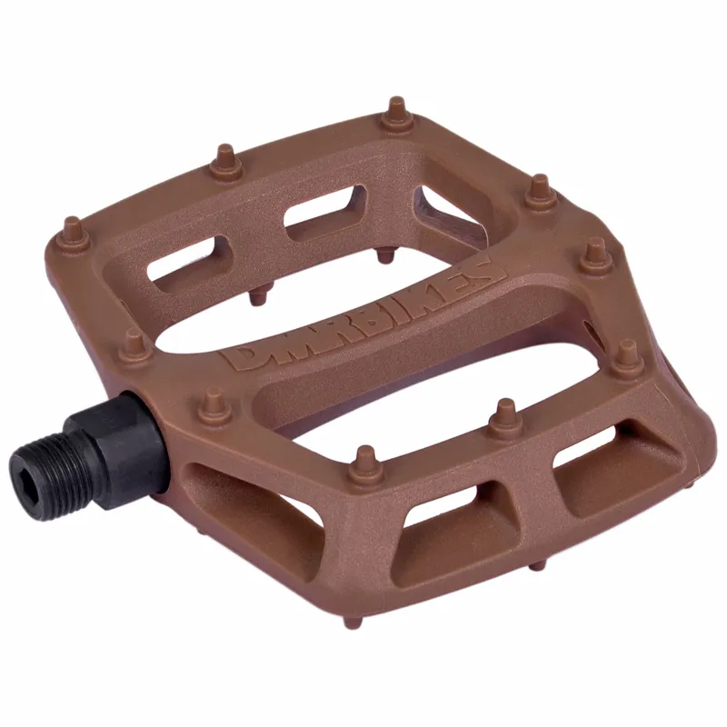 DMR V6 Cro-Mo Axle Plastic Flat Pedal in Earth Brown 