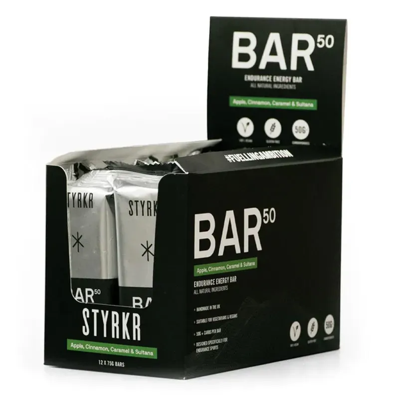 STYRKR - BAR50 Apple Cinnamon Caramel Energy Bar 65g x12