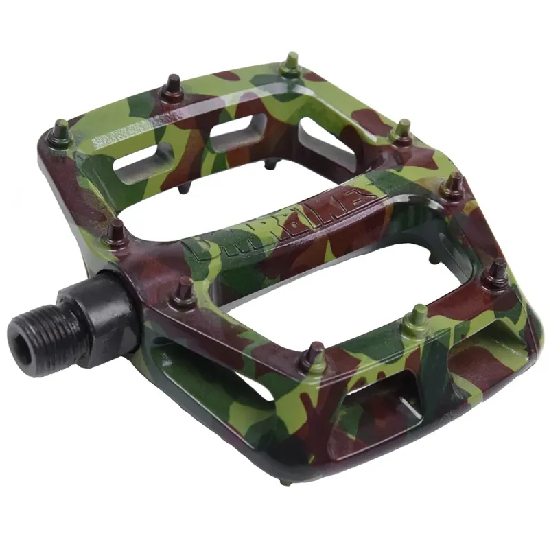 DMR V6 Cro-Mo Axle Plastic Flat Pedal in Camo Green 