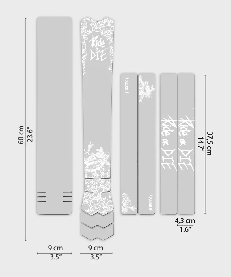 DYEDBRO MTB Frame Protection - Ride or Die - White