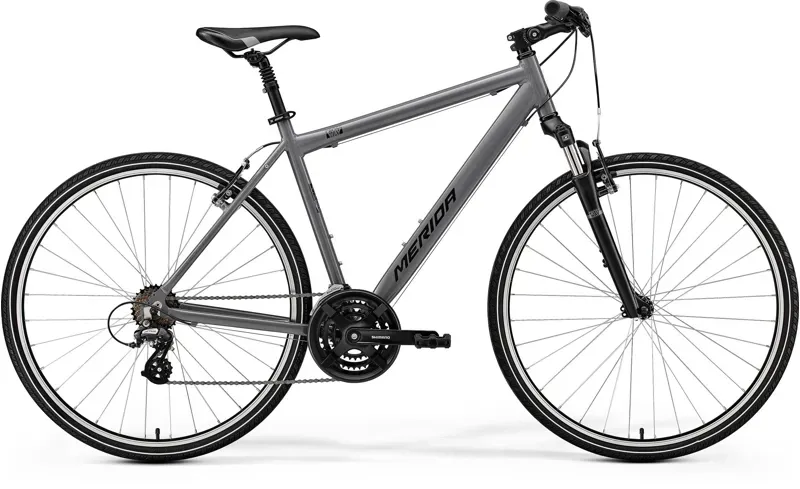 Merida Crossway 10-V Hybrid Bike - My26 - in Silk Warm Slate Grey Black