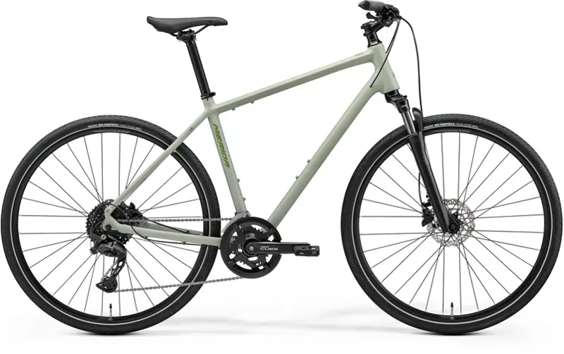 Merida Crossway 300 Hybrid Bike - MY26 - in Matt Early Moss Grey Green