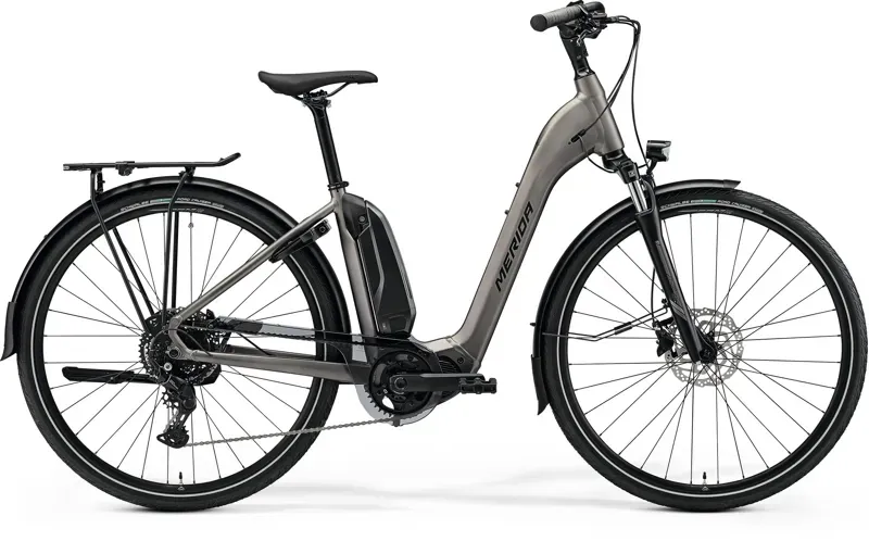 Merida eSpresso City 300 EQ SE eHybrid Bike - MY26 - in Silk Warm Slate Grey Black