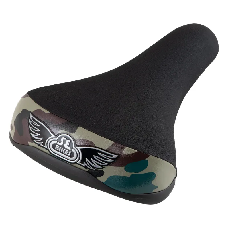 SE BIKES Flyer Camo Seat Incl. Bottle Opener Clamp Black/Army