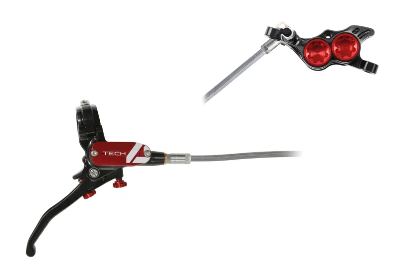 Hope T4E4 Black/Red Braided - No Rotor-1