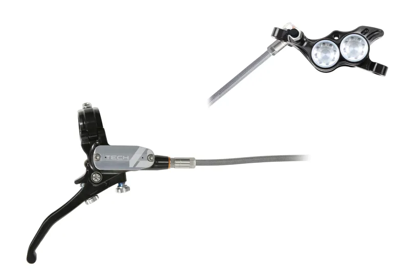 Hope T4E4 Black/Silver Braided - No Rotor-1