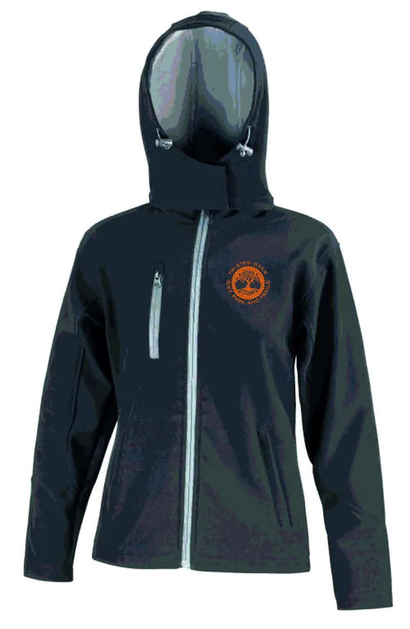 Twisted Oaks Ladies Black Grey Hooded Softshell Jacket