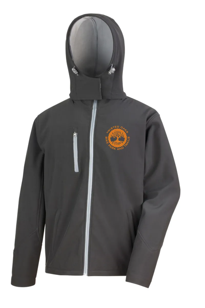 Twisted Oaks Junior Black Grey Hooded Softshell Jacket
