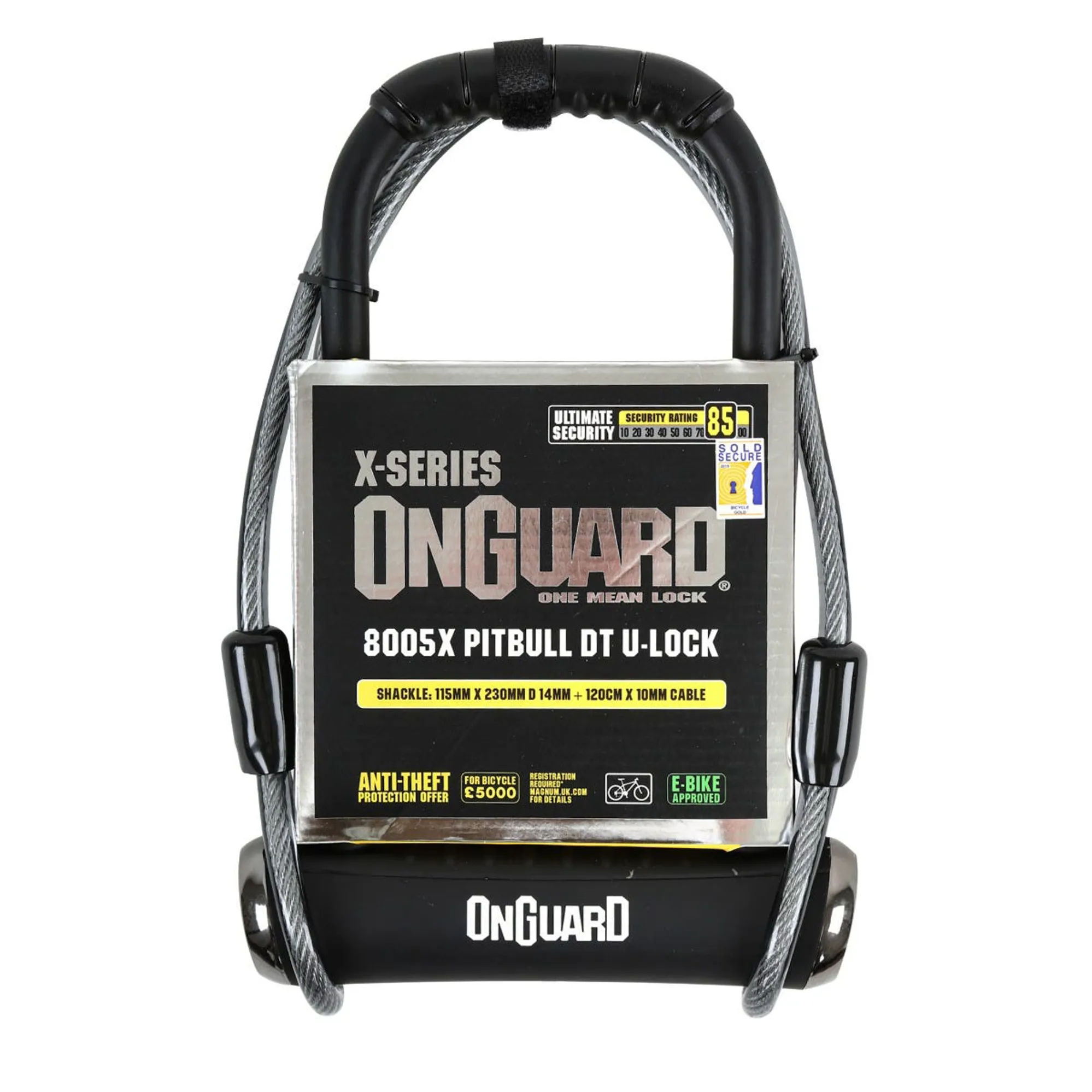 OnGuard X Pitbull DT 8005 U-Lock 115 X 230 X 14mm Black 115 x 230mm