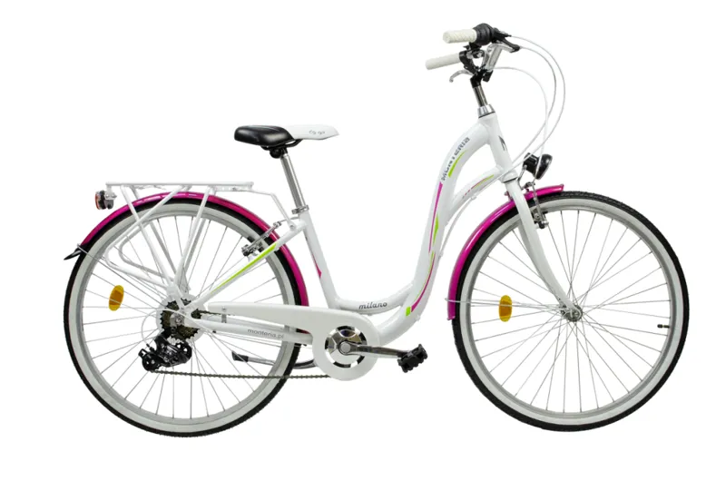 Monteria Milano 26 inch 17inch White and Pink Ladies Bike 