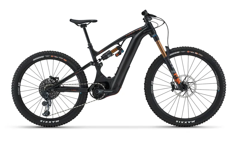 Whyte E-180 RSX MX Electric Mountain Bike in Matt Black/Burnt Orange Gold