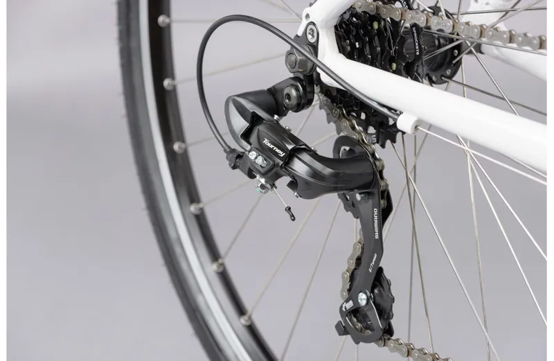 Ridgeback Motion Open Frame Hybrid Bike in White-9