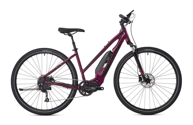 Ridgeback X2 Open Frame Electric Hybrid Bike in Purple