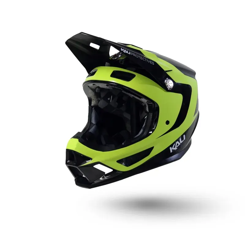 Kali Trinity Carbon Helmet In Quake/Gloss Black/Fluo Yellow