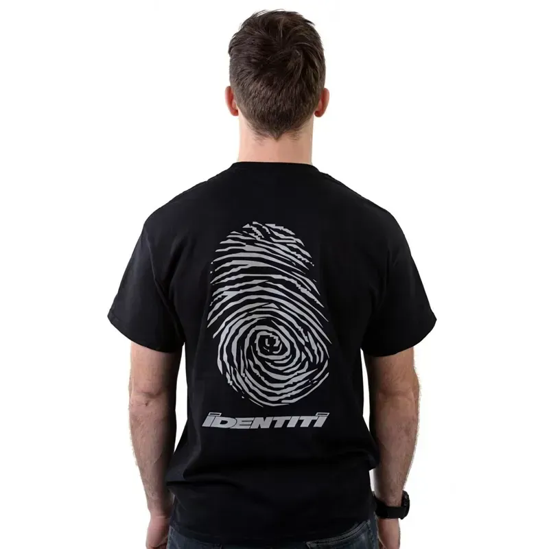 Identiti F-Print Logo T-Shirt in Black-1