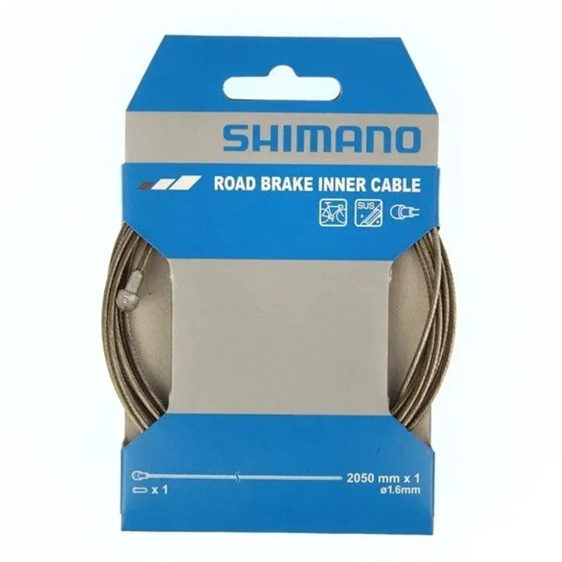 NI - Shimano Stainless 1.6 x 2050mm Road Brake Inner Cable in Silver-3